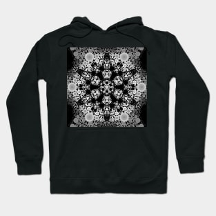 Dot Mandala Flower Grey and Black Hoodie